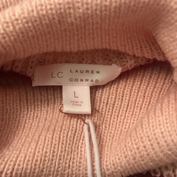 Lauren Conrad | pink striped funnelneck sweater - Picture 5 of 7